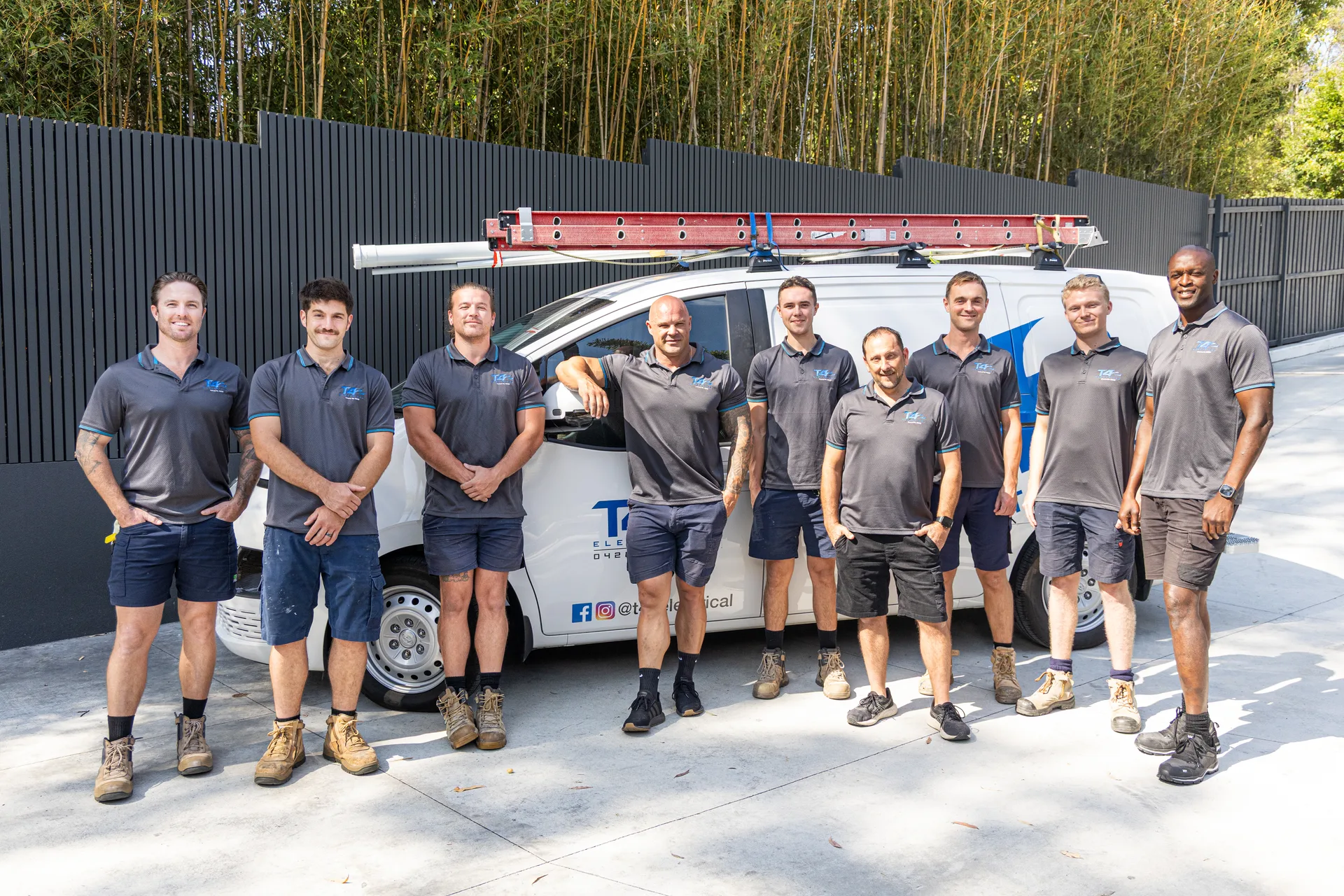 The Air Conditioning Mermaid Waters team with a service van